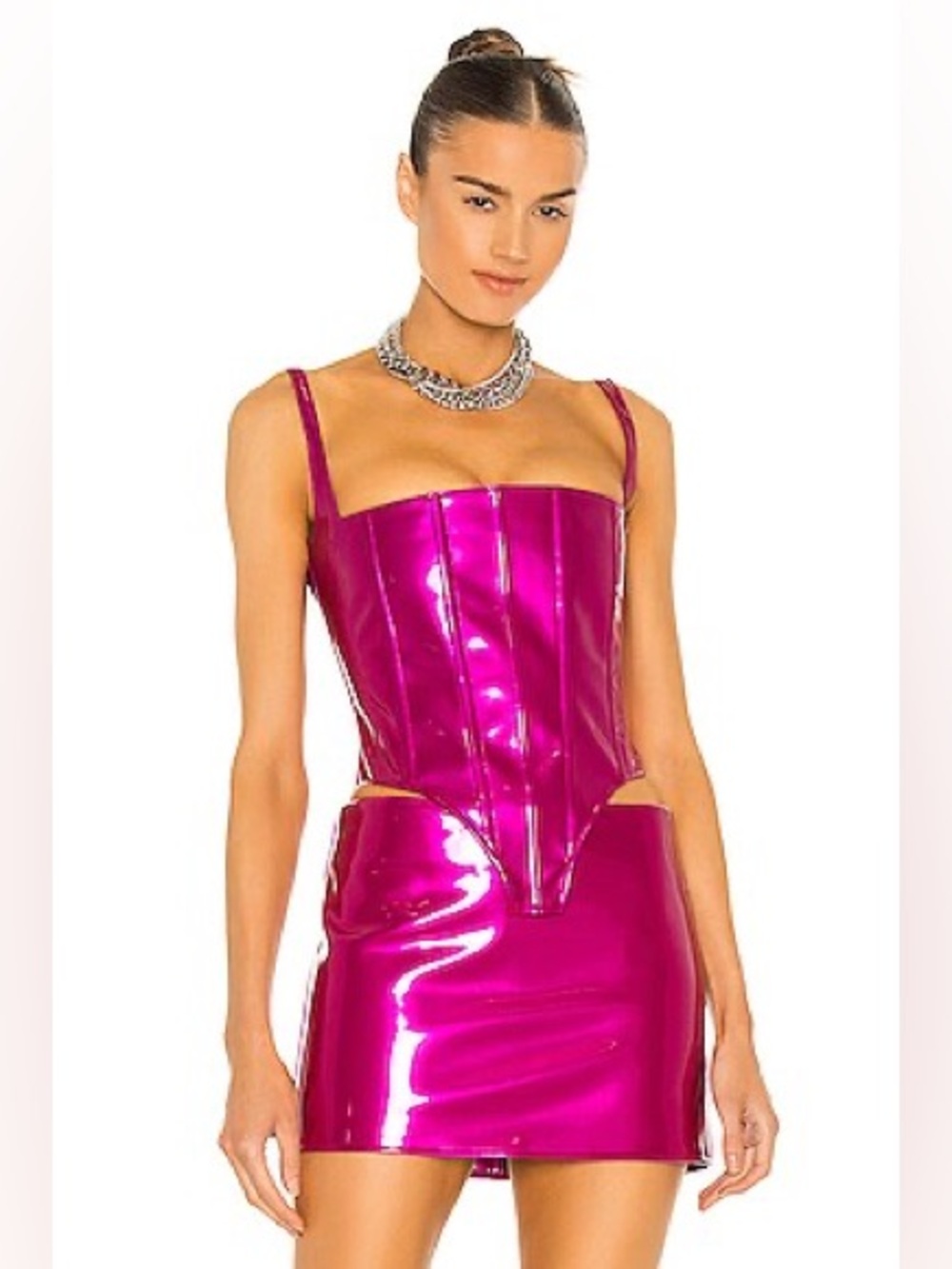 LAQUAN SMITH Corset Bustier in Hot Pink